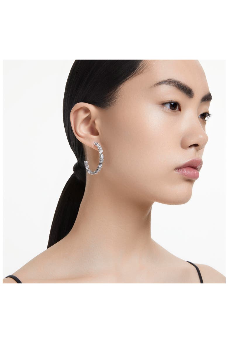 Mesmera Hoop Earrings, Alternate, color, SILVER