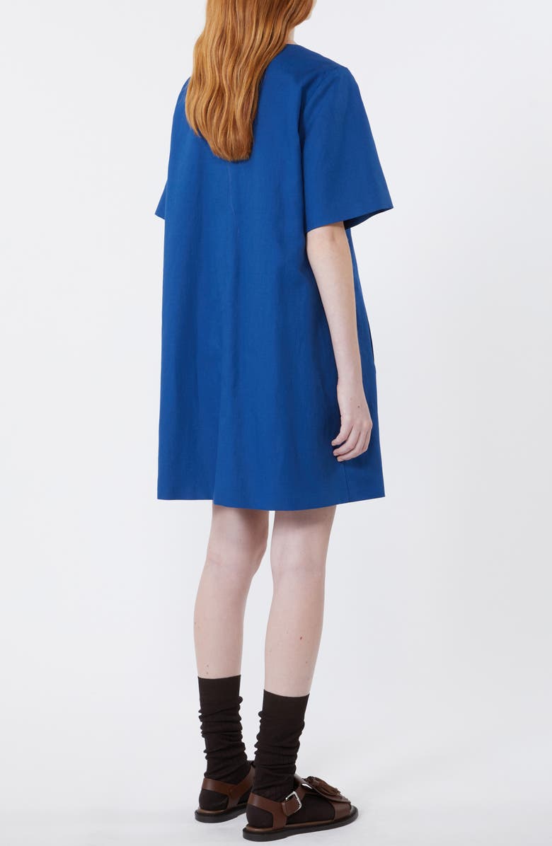 Weekend Max Mara Aloa Cotton & Linen T-Shirt Dress, Alternate, color, Ocean