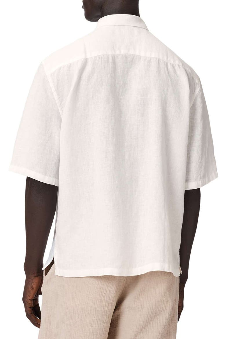 Avia Bird Embroidered Linen Camp Shirt, Alternate, color, ECRU
