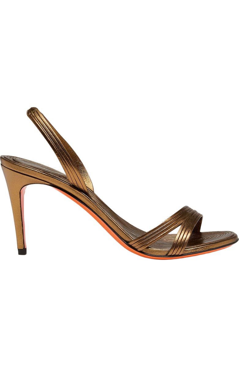 Santoni Women
s mid-heel sandal, Main, color, Gold