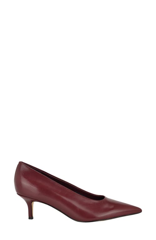 Calvin Klein Voneta Pointed Toe Kitten Heel Pump In Burgundy