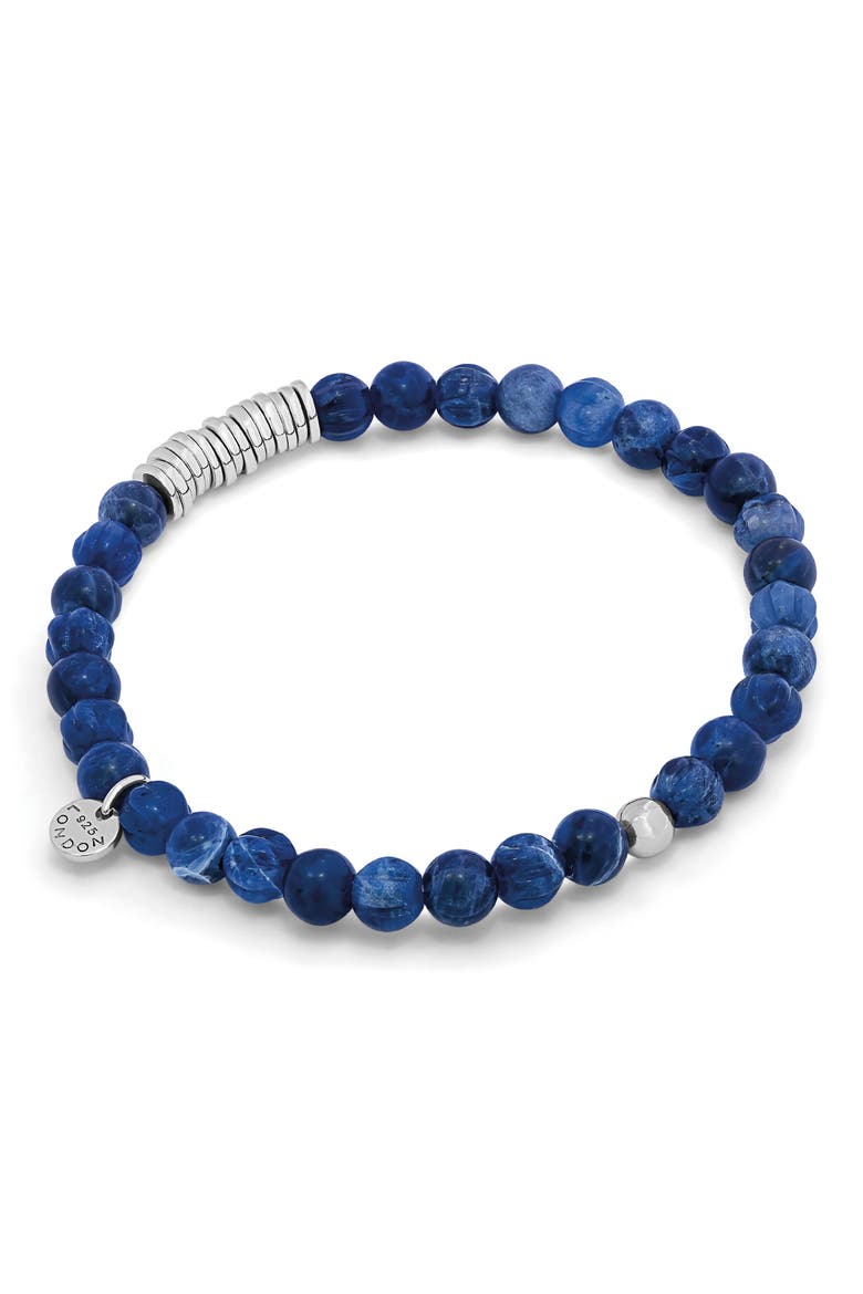Men's Classic Discs Beaded Bracelet, Alternate, color, BLUE