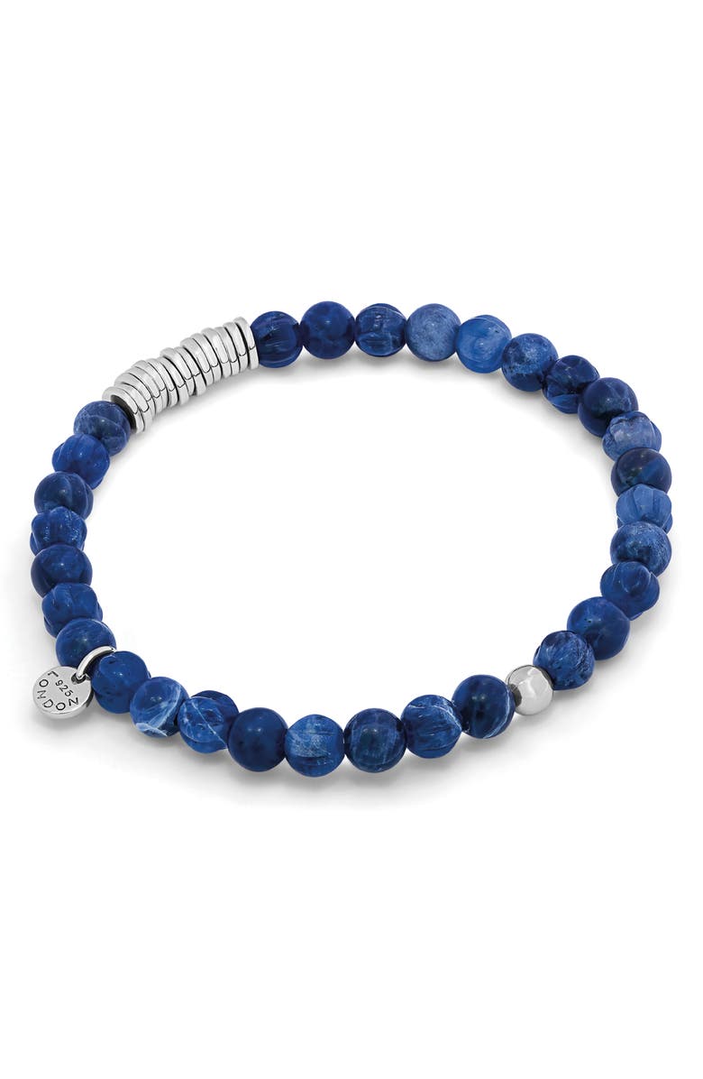 Tateossian Men's Classic Discs Beaded Bracelet, Alternate, color, Blue