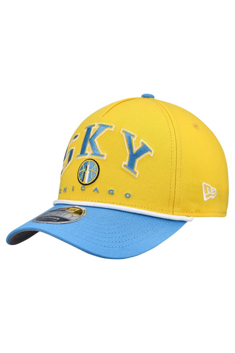 Men's New Era Yellow Chicago Sky Bold Arch COOLERA 9FORTY A-Frame M-Crown Adjustable Hat, Main, color, Yellow