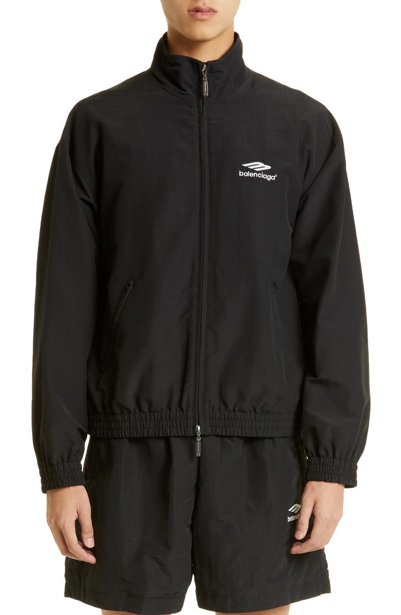 Balenciaga Men's Embroidered 3B Logo Track Jacket, Main, color,