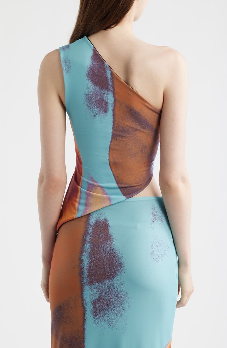 Feners Besos One Shoulder Asymmetric Top, Alternate, color, Turquoise