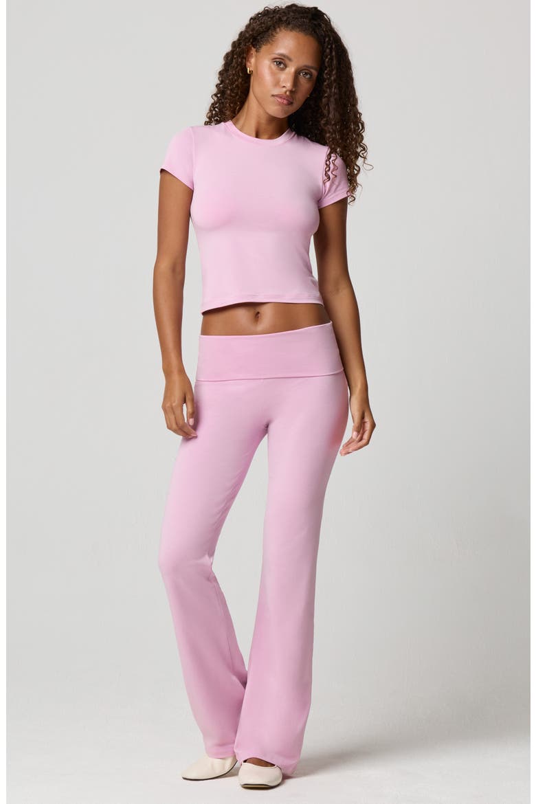 Softie Cotton Blend Fold Over Pants, Alternate, color, MAUVE MIST