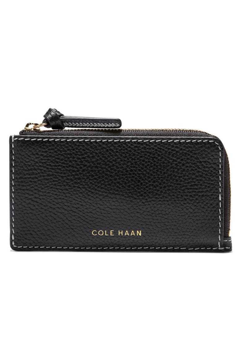 Rachel Leather Card Case, Alternate, color, BLACK