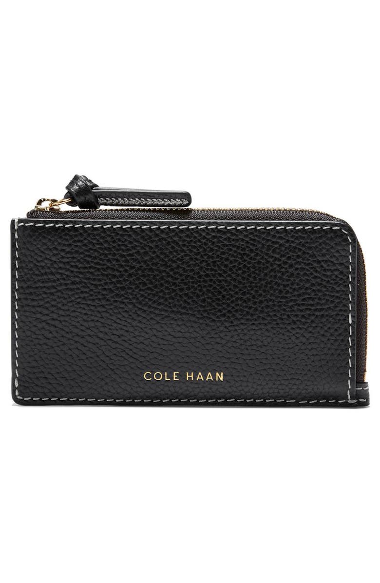 Cole Haan Rachel Leather Card Case, Alternate, color, Black