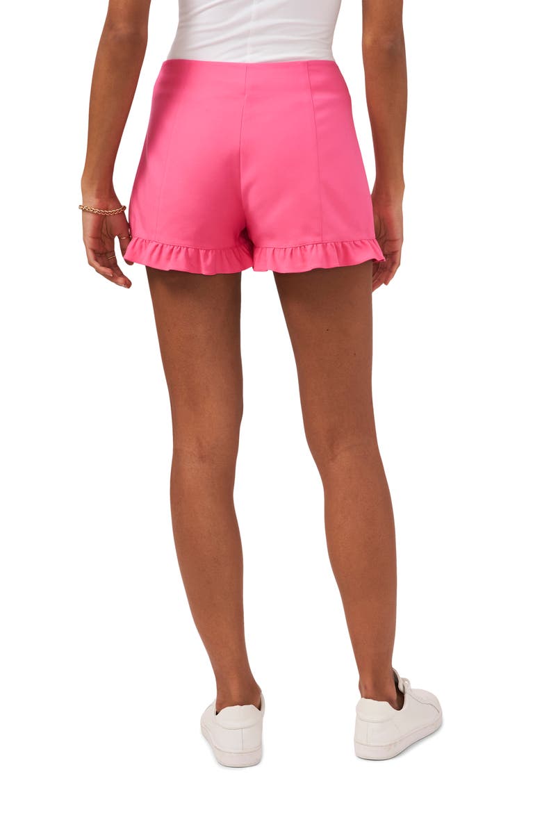 Ruffle Hem Flat Front Shorts, Alternate, color, BERRY RED