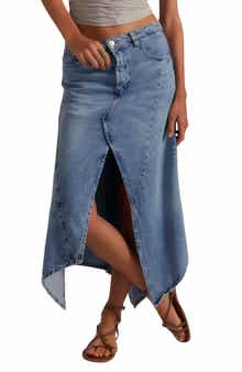 Free People Aquarius Handkerchief Denim Skirt