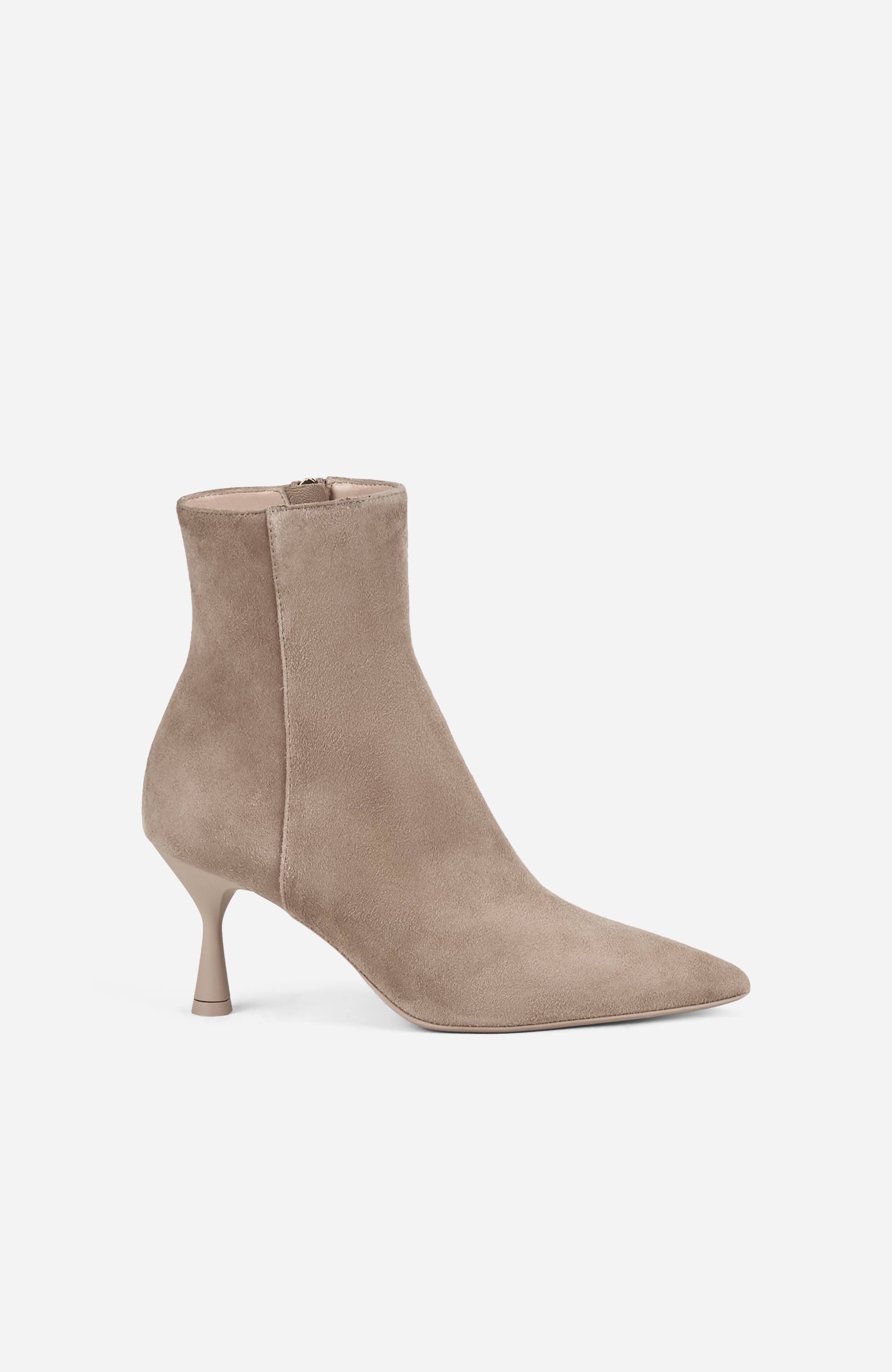 Ide Bootie with Heel, Main, color, Beige Velour