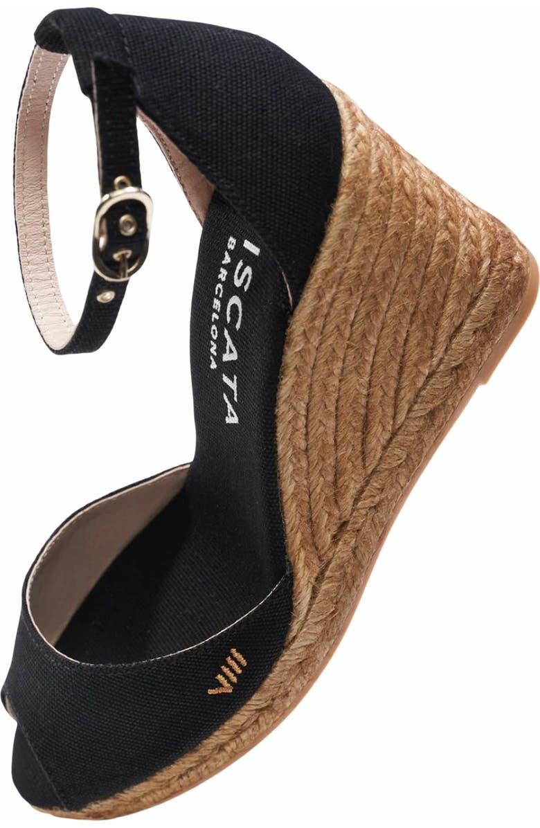 VISCATA Aiguafreda Canvas Espadrille Sandal Wedges, Alternate, color, Black