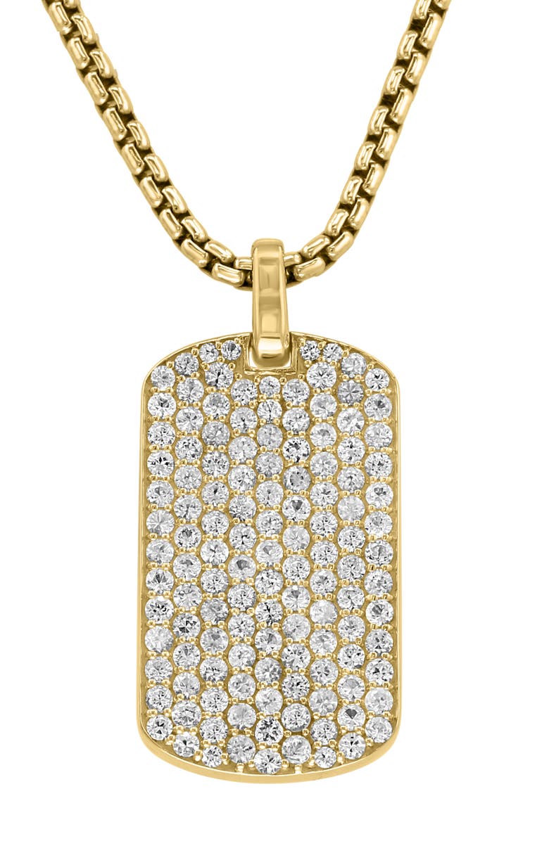 EFFY White Sapphire Dog Tag Pendant Necklace, Alternate, color,