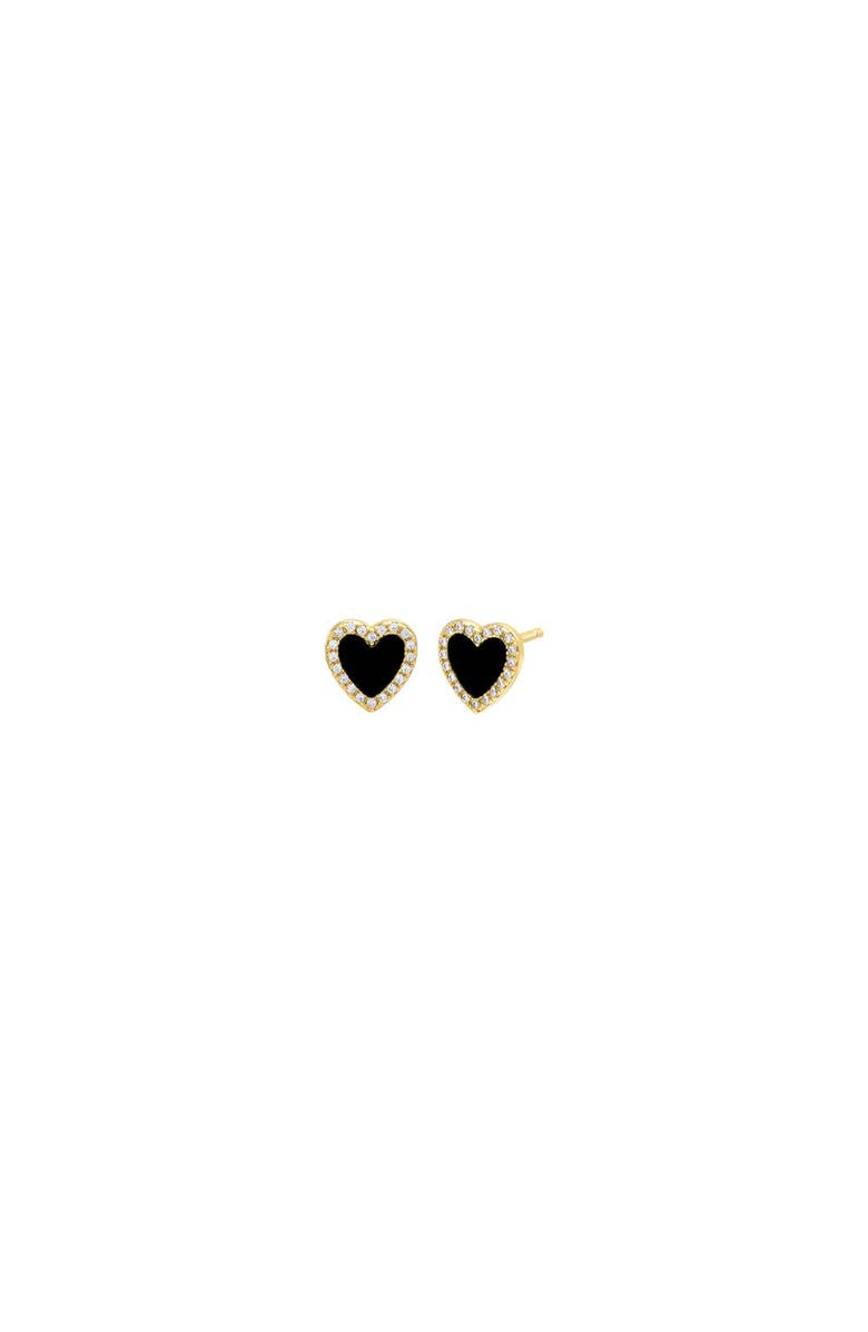 BY ADINA EDEN Colored Stone Pave Heart Stud Earring, Main, color,