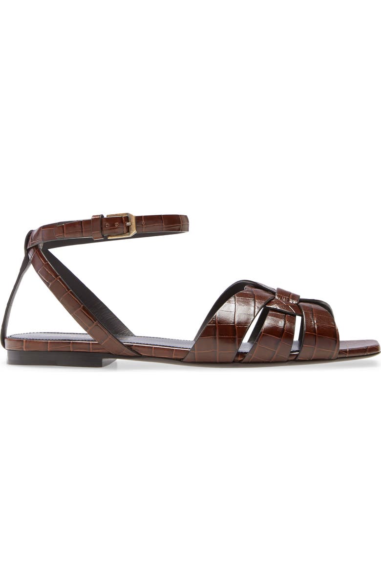 Saint Laurent Tribute Ankle Strap Sandal, Alternate, color,