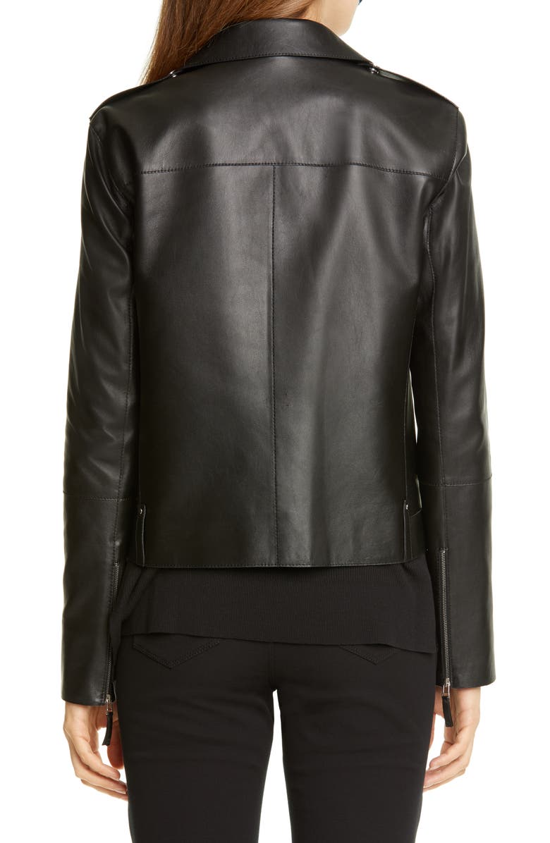 Lafayette 148 New York Bernice Leather Moto Jacket, Alternate, color,
