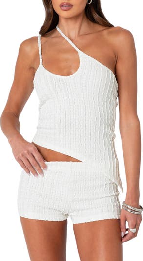 EDIKTED Phoebe Asymmetric One-Shoulder Knit Camisole | Nordstrom