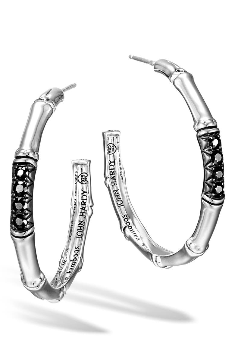 John Hardy 'Bamboo - Lava' Hoop Earrings, Main, color, 