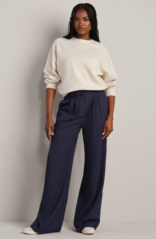 Rhone Signature Crewneck Cotton Blend Rib Sweatshirt In Neutral