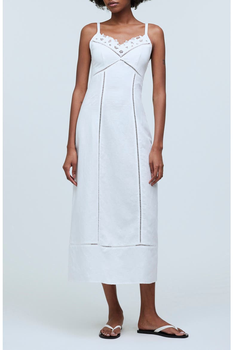 linen sweetheart dress Stella McCartney Linen Sweetheart Midi Dress