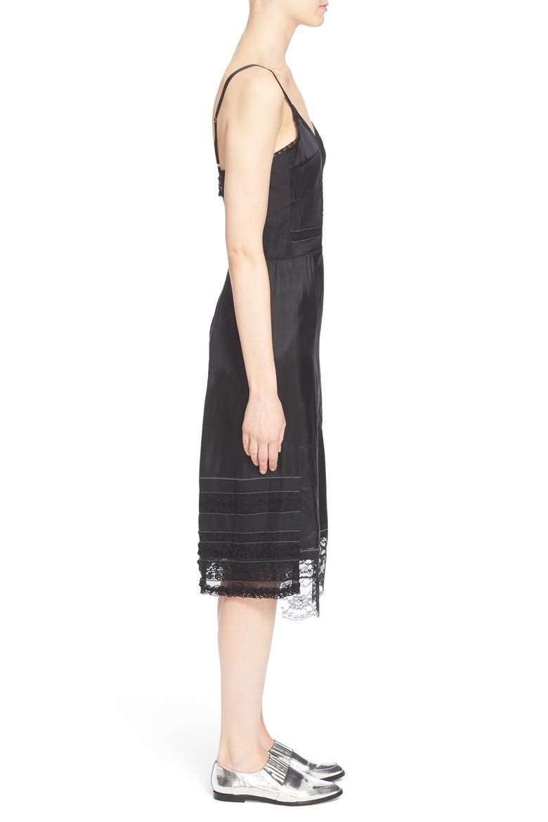 Lace Trim Slipdress, Alternate, color, BLACK