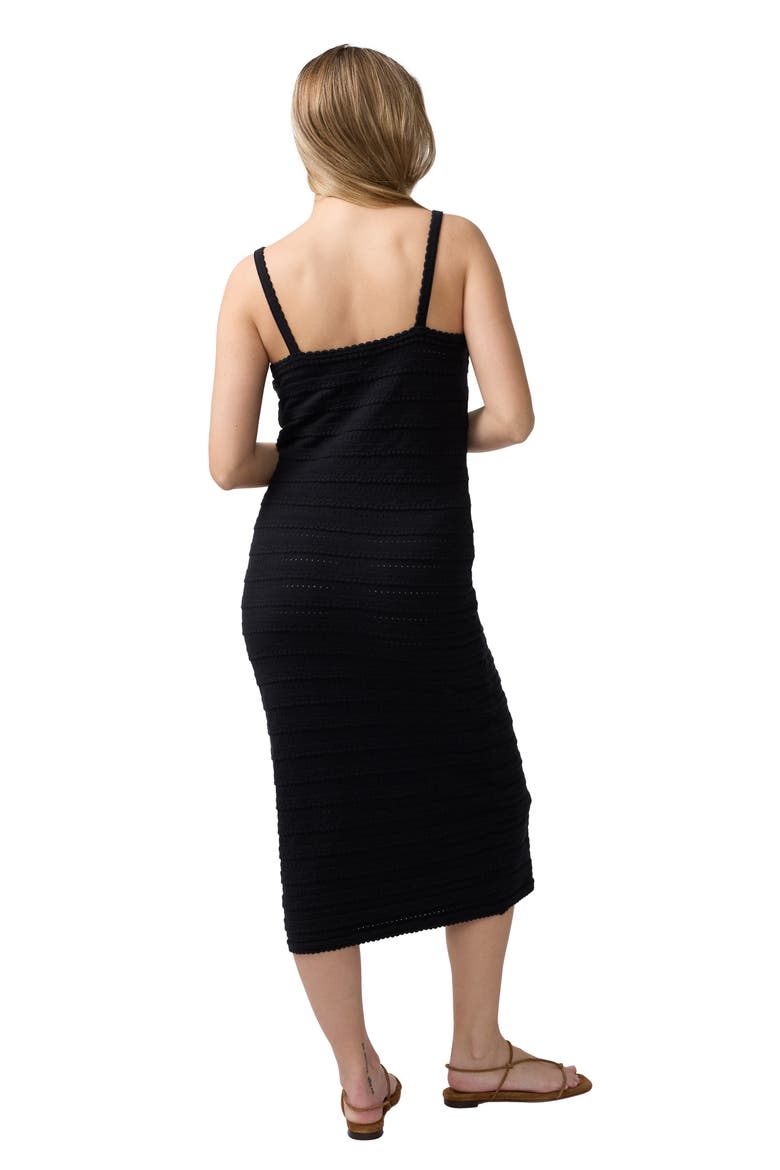 Pointelle Knit Maternity Midi Slip Dress, Alternate, color, Black