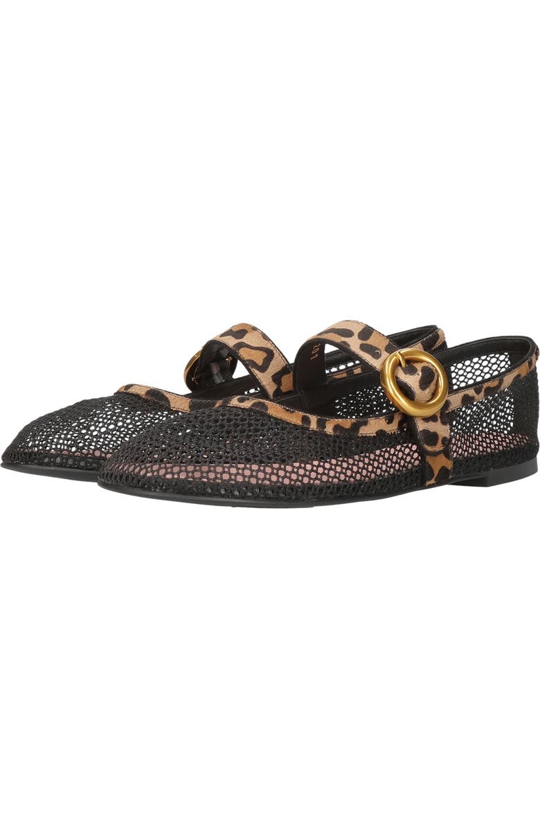 Pretty Ballerinas Mesh Buckle Mary Jane, Alternate, color, Black