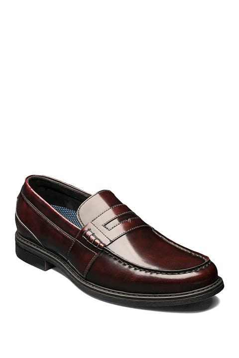 Lincoln Leather Moc Toe Penny Loafer - Wide Width Available