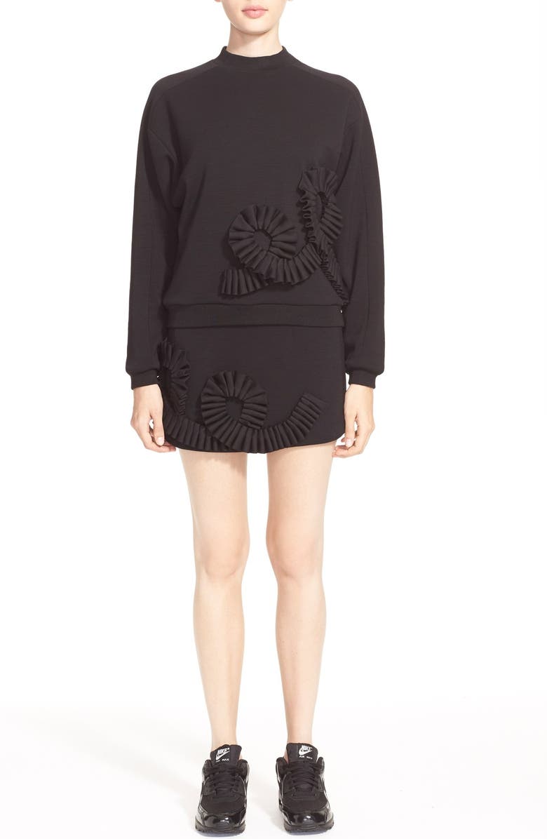 Caitlin Price Pleat Detail Merino Wool Sweatshirt, Alternate, color, 