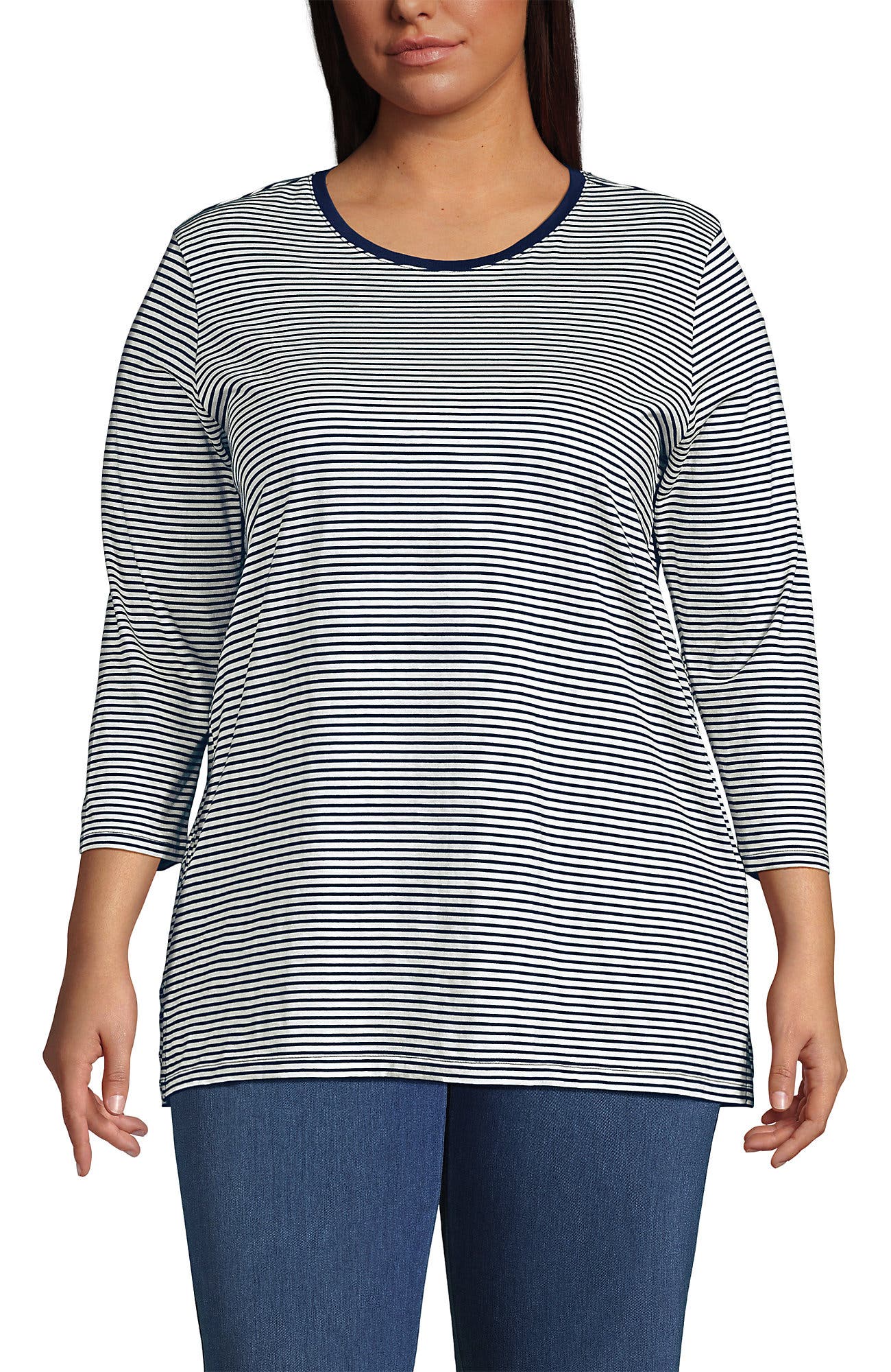 Deep Sea/Ivory Micro Stripe