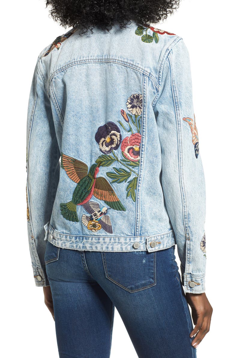 BLANKNYC Embroidered Denim Jacket, Alternate, color, 