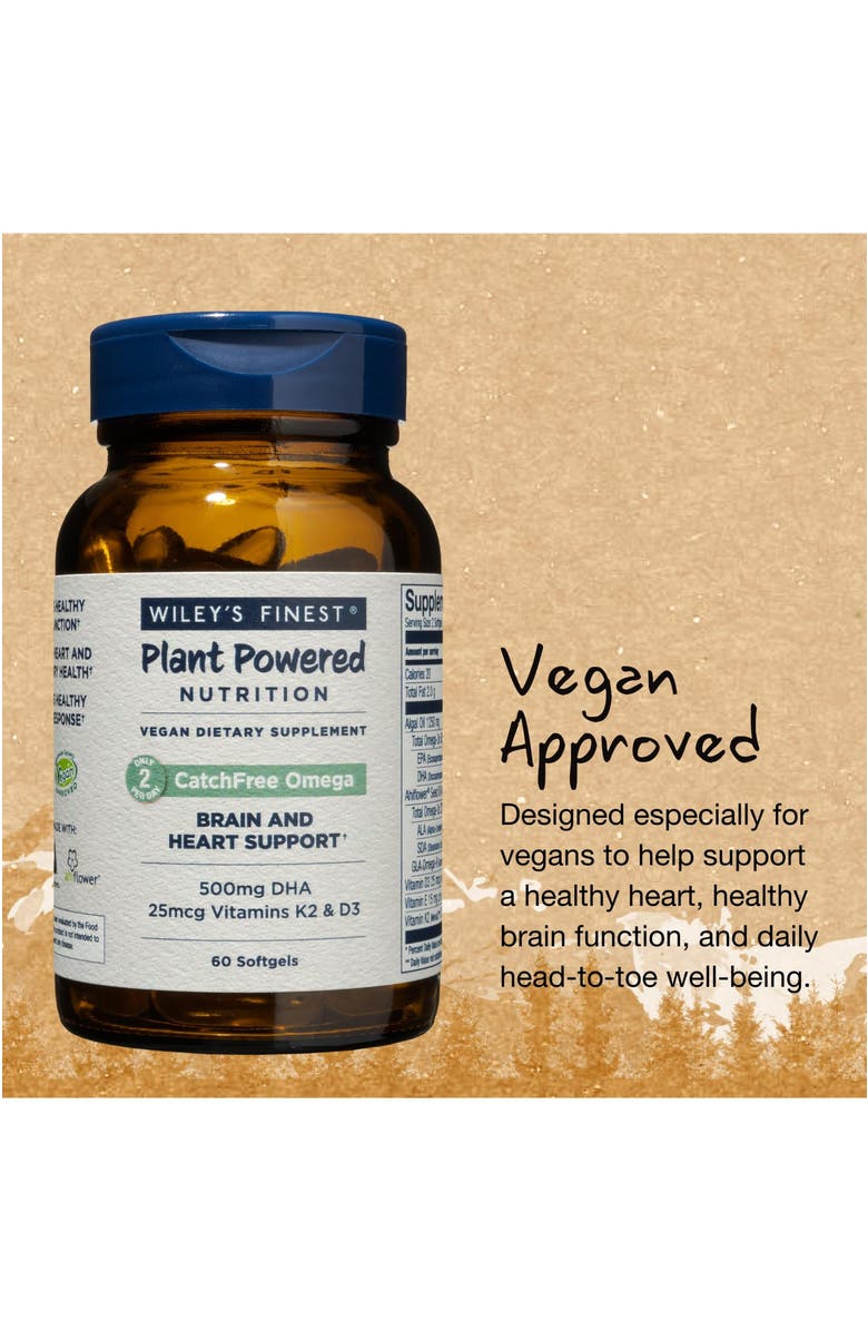 Wiley's Finest Omega-3 60 Softgels with Plant-Based Algae Oil, Alternate, color, NO COLOR