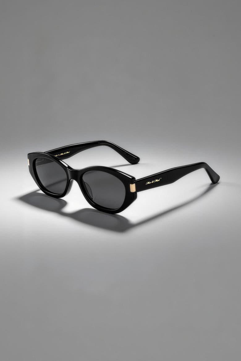 Neo-Noir Polarized Sunglasses, Main, color, Black
