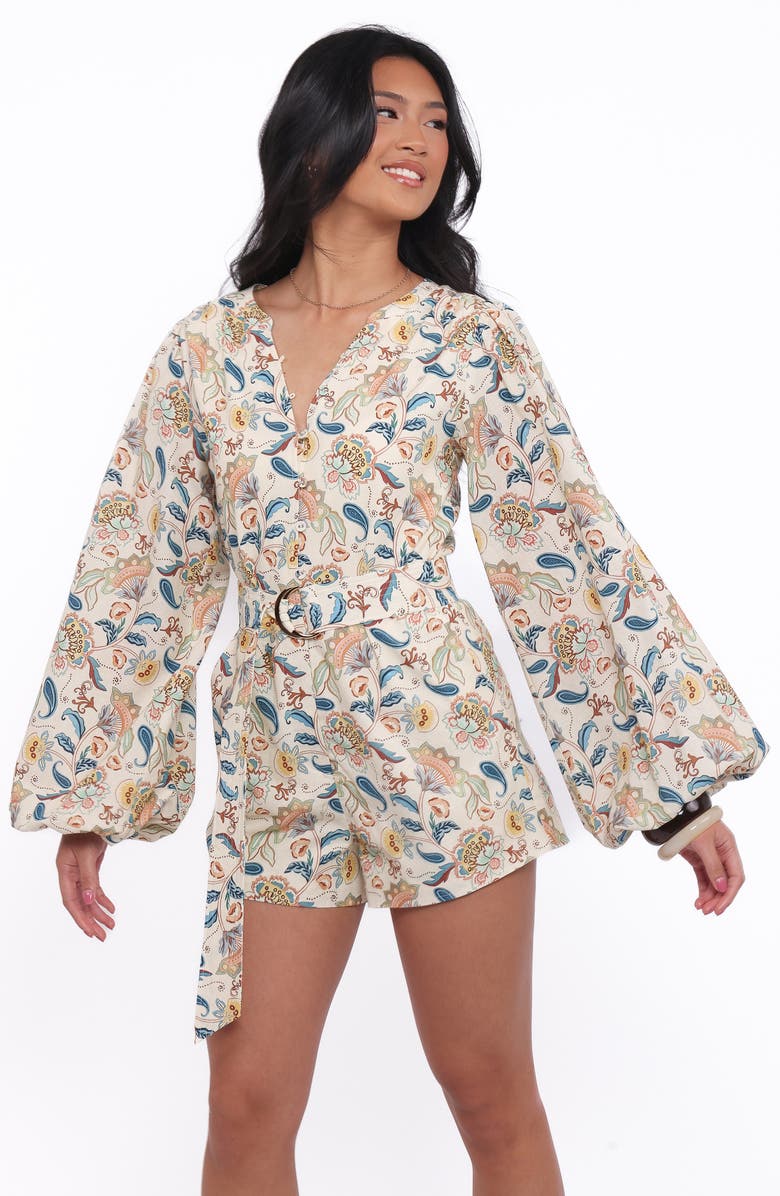 Petal & Pup Soul Belted Romper, Alternate, color, Paisley