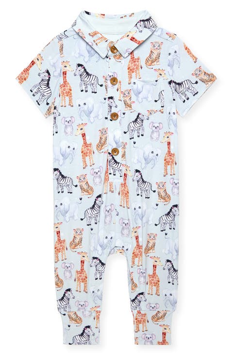 Animal Print Henley One-Piece (Baby)