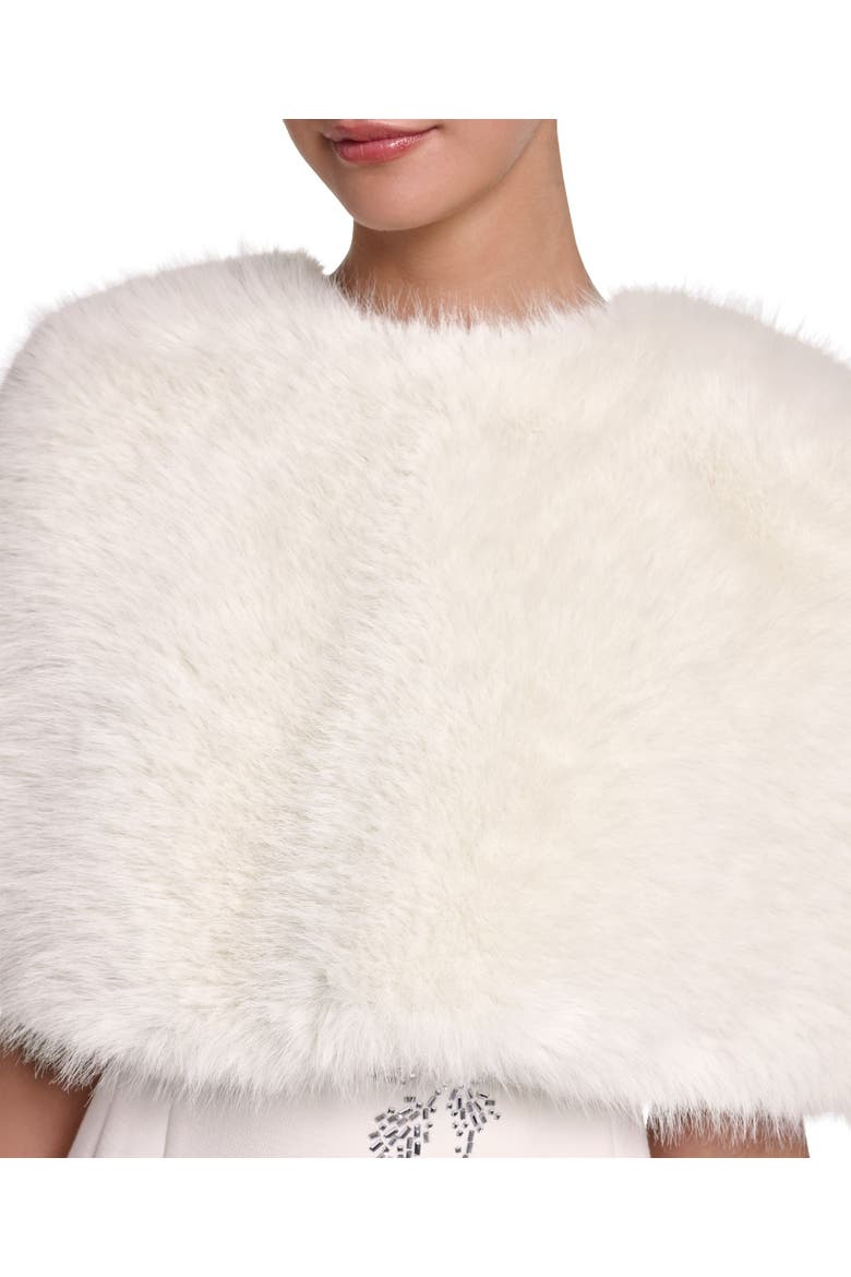Faux Fur Capelet, Alternate, color, Cream