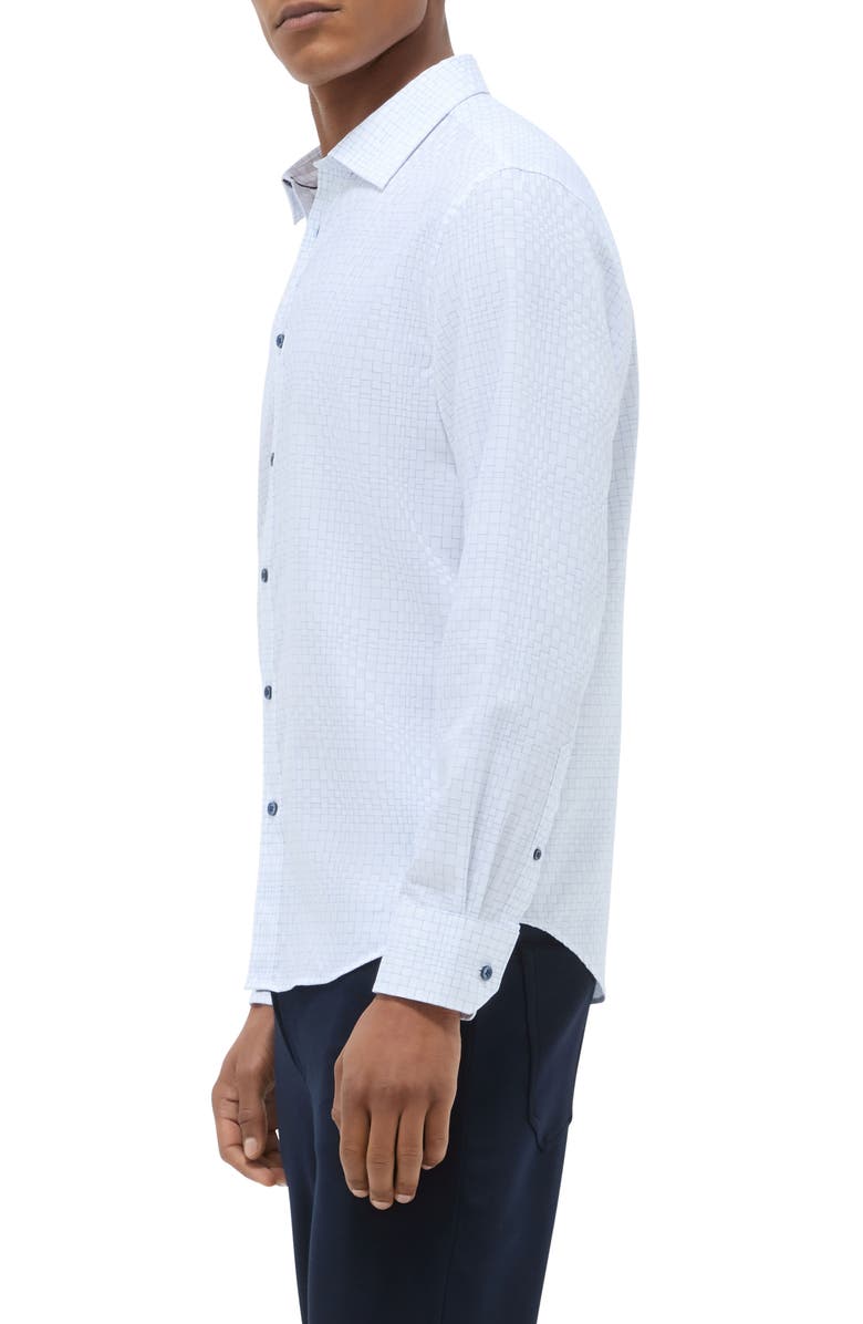 Bugatchi Julian Shaped Fit Button-Up Shirt, Alternate, color, White