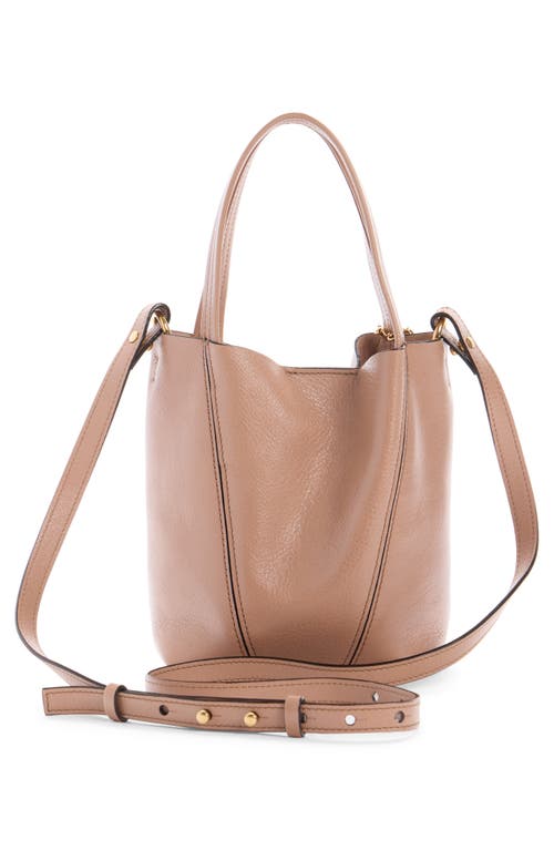 Chloé Small Spin Leather Crossbody Tote In Pink