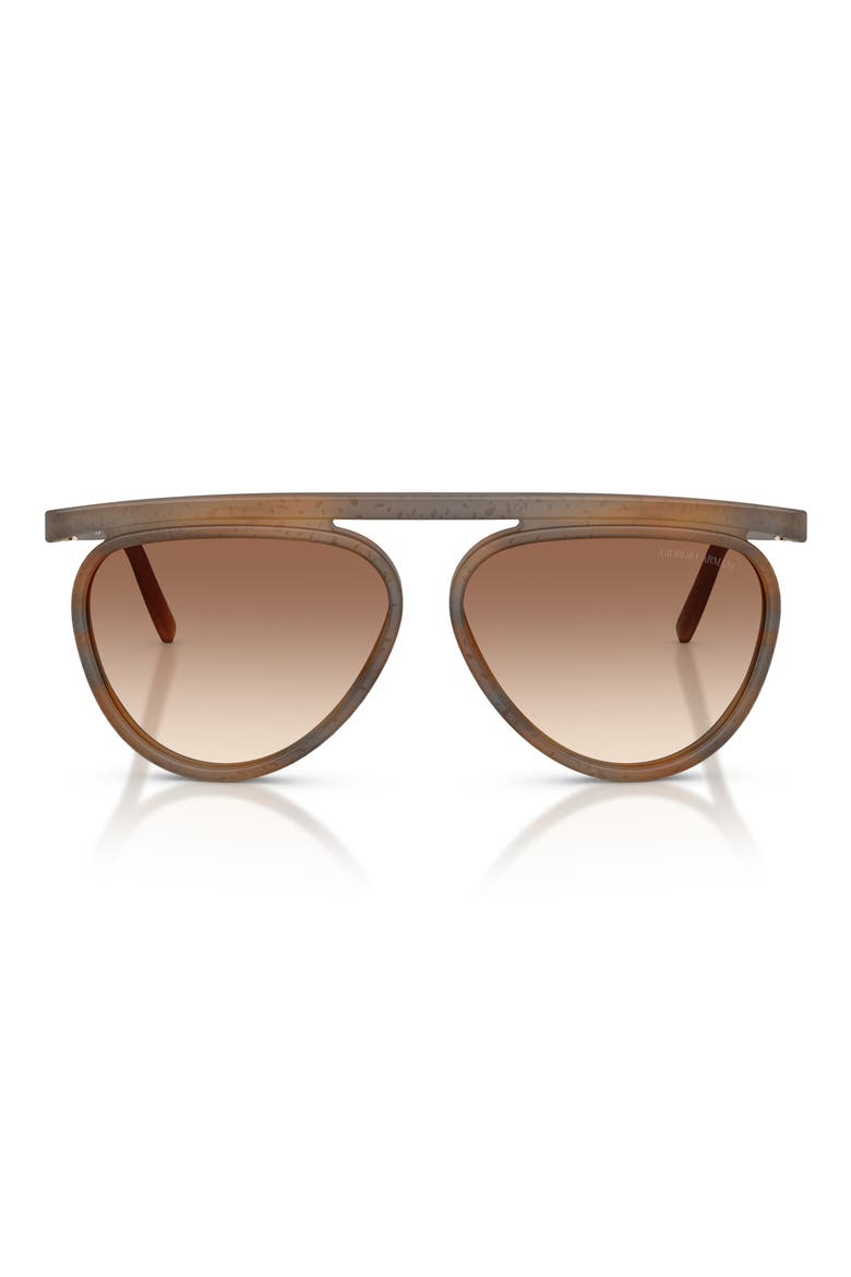 58mm Pilot Sunglasses, Main, color, MATTE STRIPED BROWN / BROWN