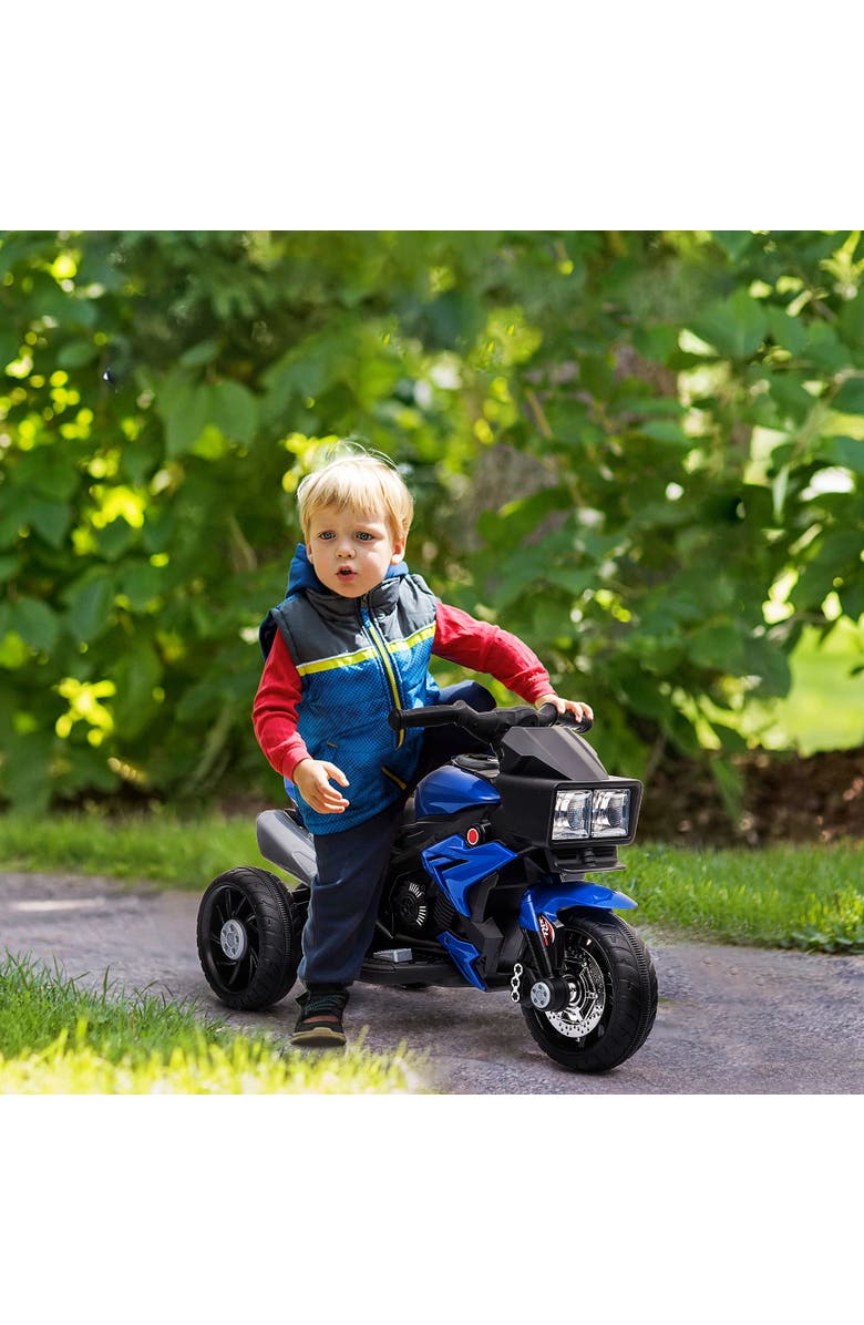 Aosom 6V Kids Electric Motorcycle, Dirt Bike Style, Music, Horn, Headlights, Alternate, color, Blue
