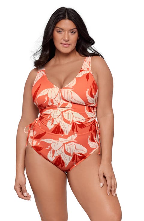 Cinched Adjustable One Piece Swimsuit