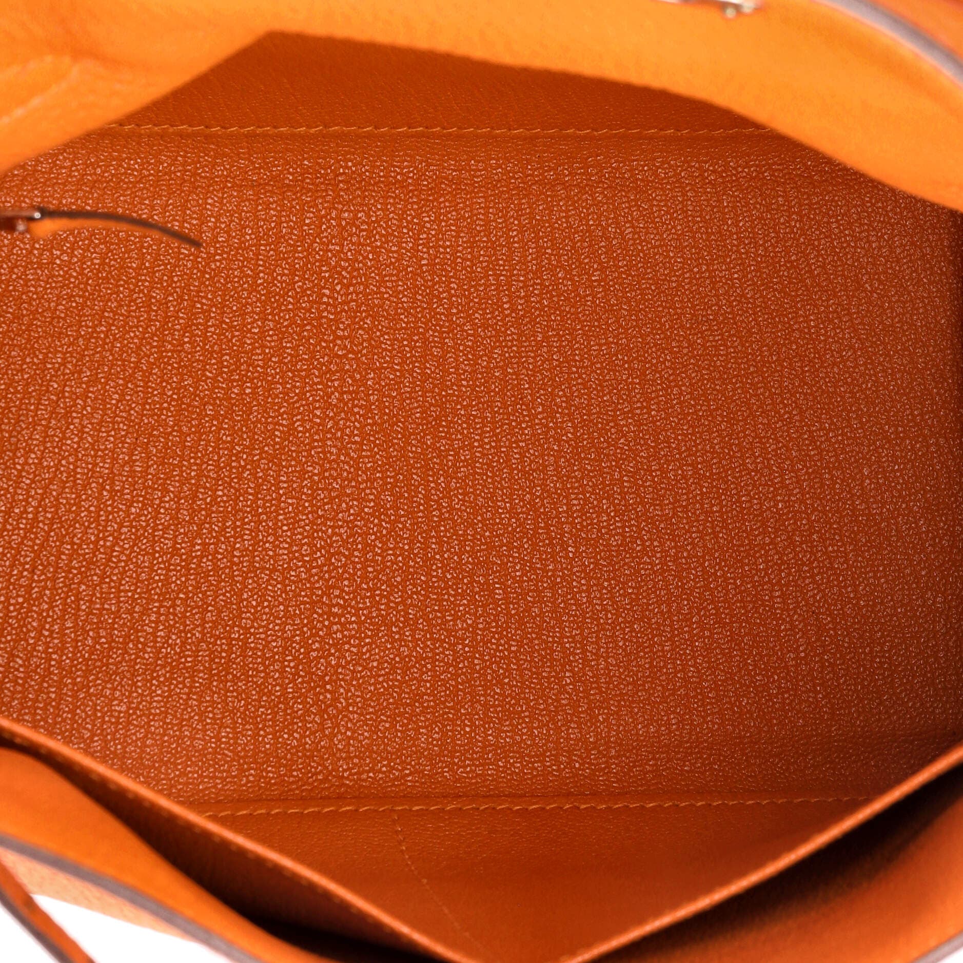 Pre-Owned Hermes Kelly Handbag Orange Clemence with Palladium Hardware 28, Alternate, color, 