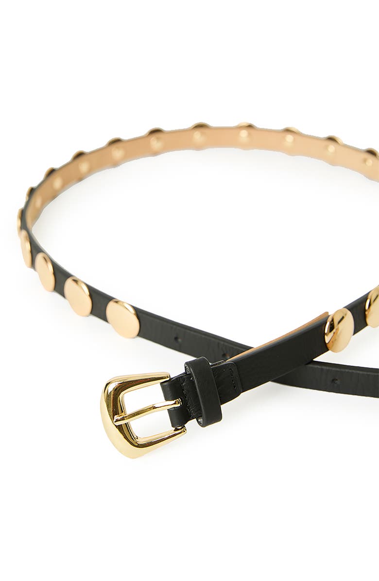 B-Low the Belt Ames Studded Leather Belt, Alternate, color, Black/ Gold