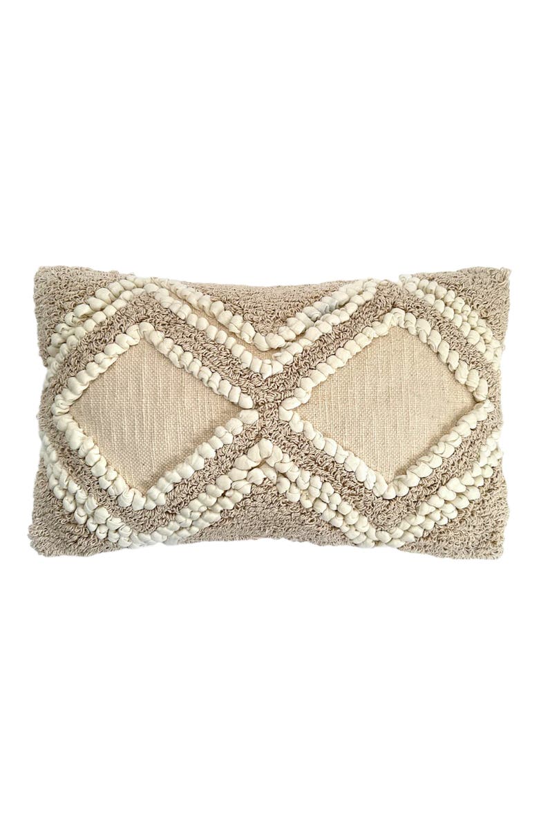 The Nascent Ember Shaggy Throw Pillow - Cover Only, Main, color, Cream