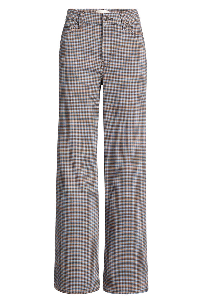 Le Slim Palazzo High Waist Wide Leg Jeans, Alternate, color, CHESTNUT HOUNDSTOOTH