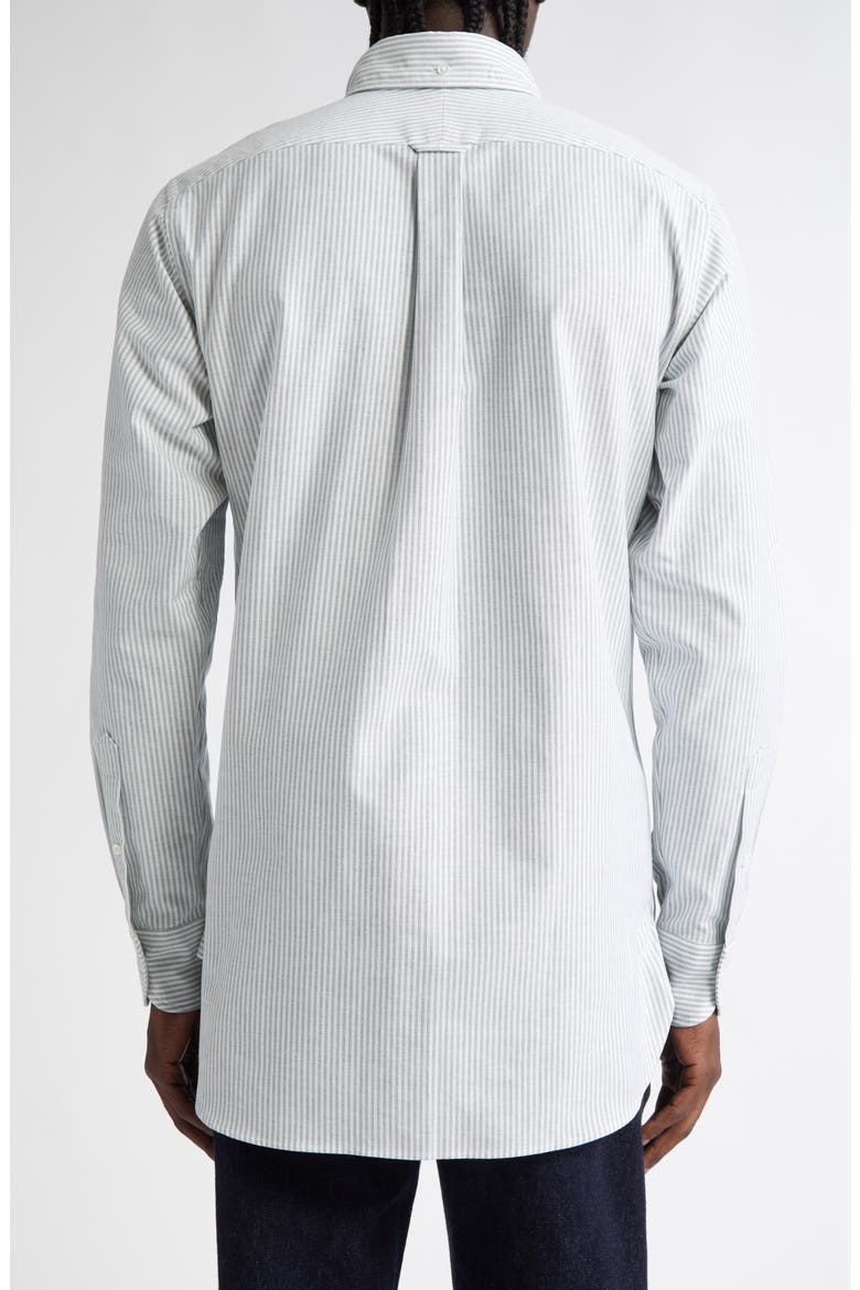 Ticking Stripe Oxford Button-Down Shirt, Alternate, color, GREEN