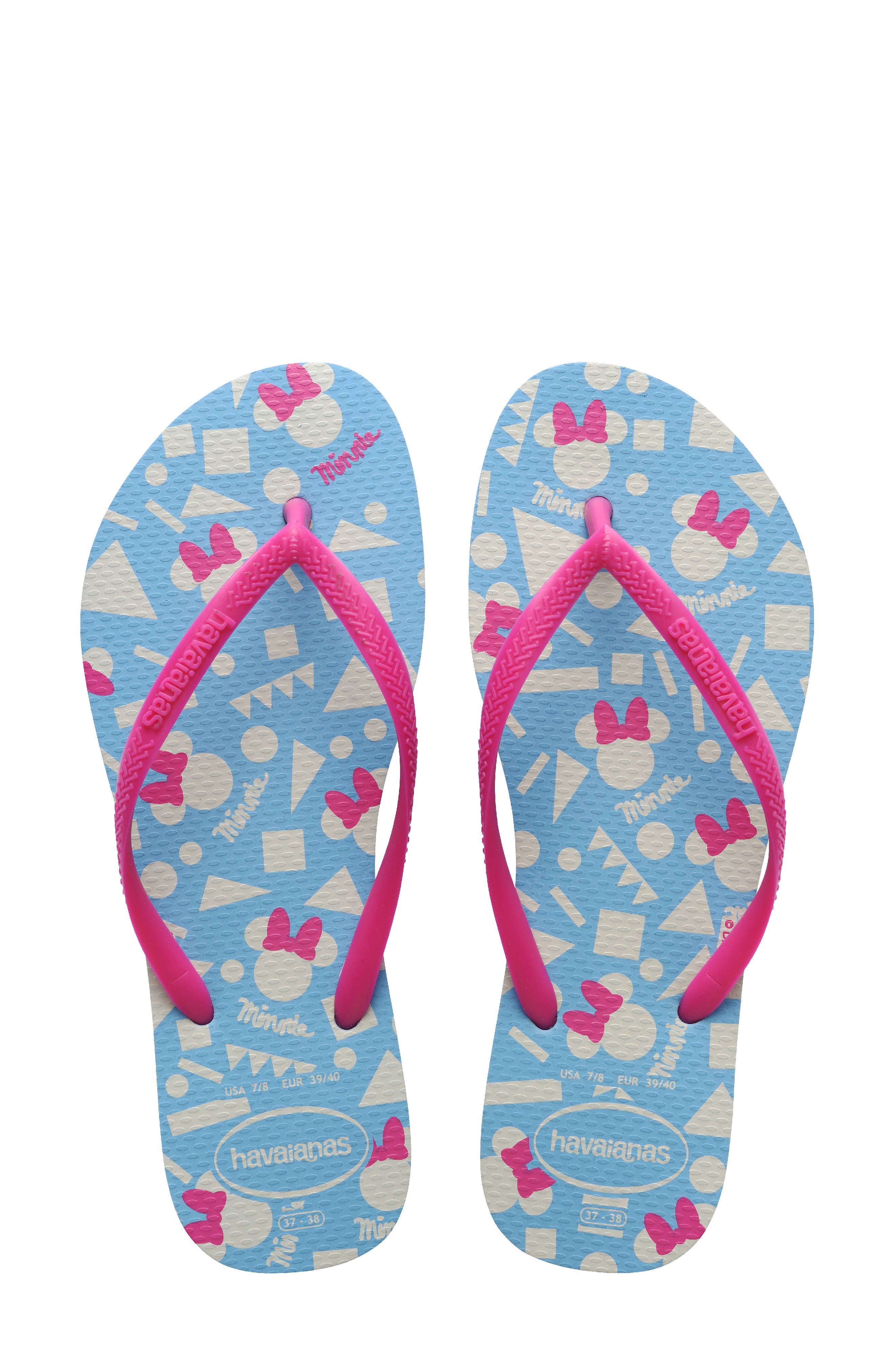 x Disney Slim Flip Flop, Alternate, color, BLUE/ PINK
