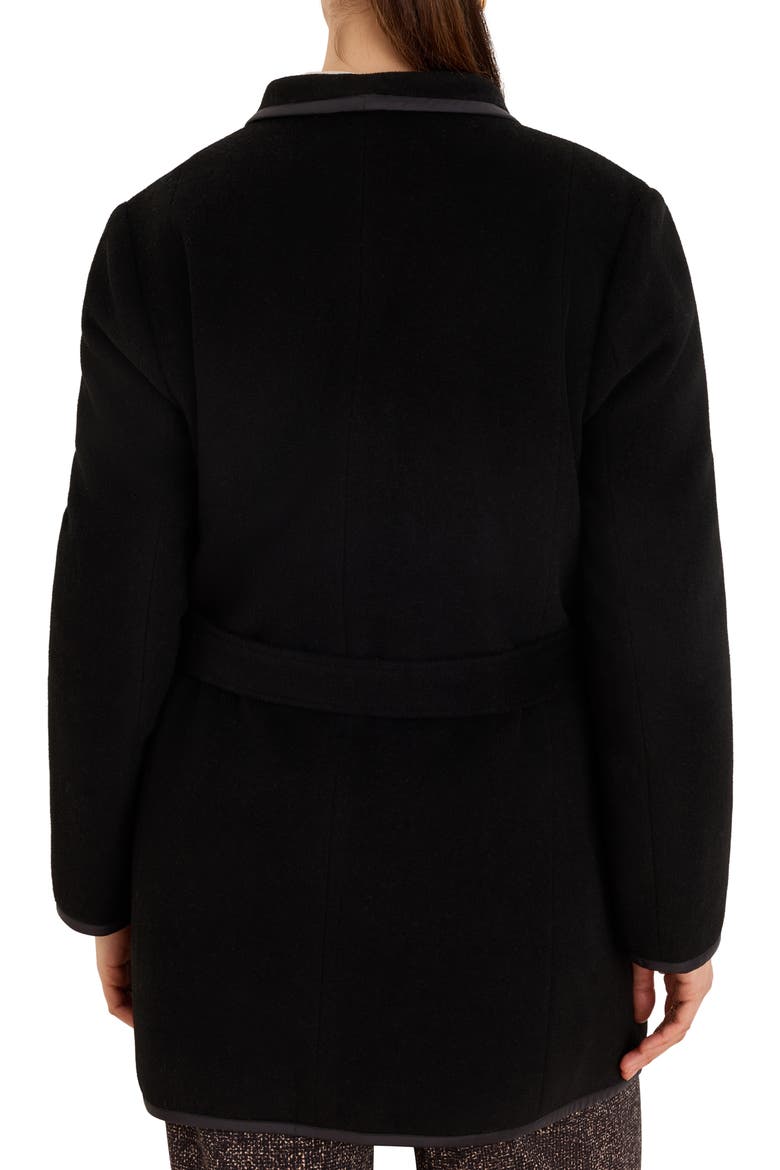 Reversible Quilted Wool Blend Topcoat, Alternate, color, BLACK ONYX