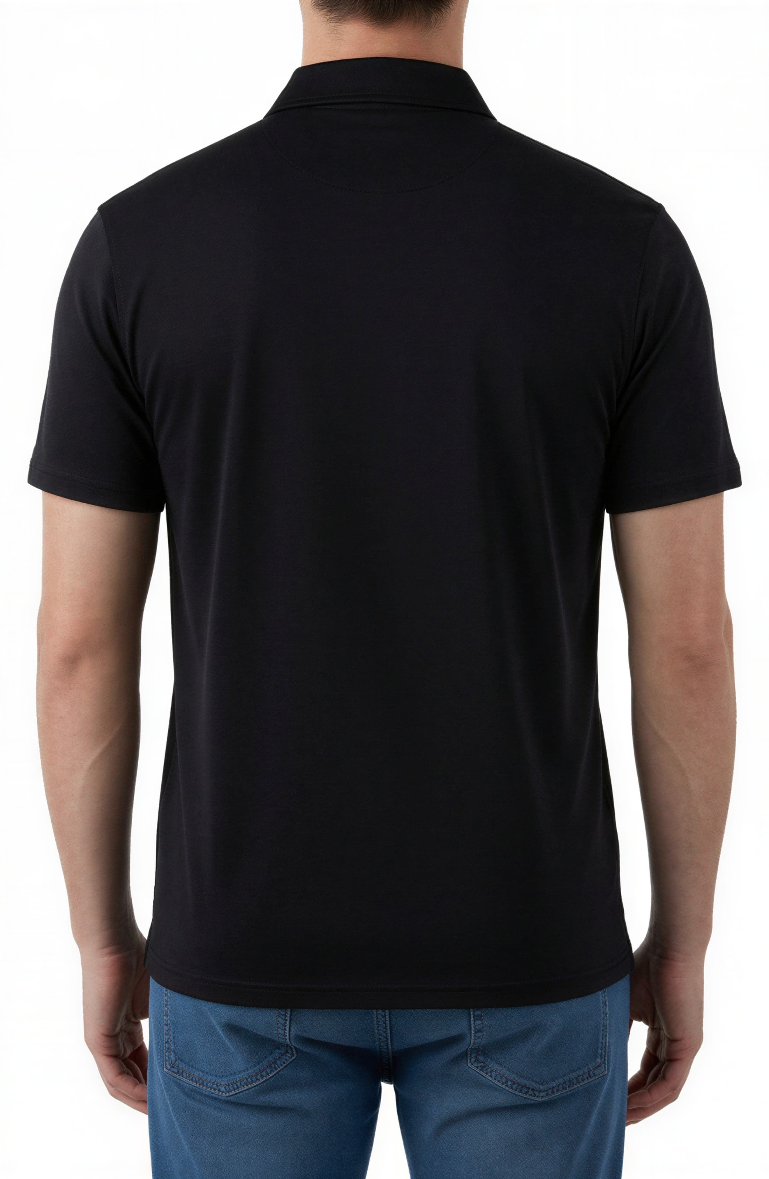 Pima Cotton Knit Zip Polo - image 2